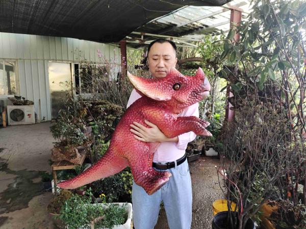 Quality Red Baby Customization Dino Hand Puppet For Amusement Park for sale