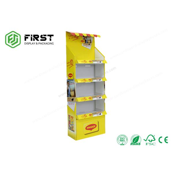 350g CCNB Cardboard Floor Displays Retail Promotion Corrugated Paper Floor Display Shelf