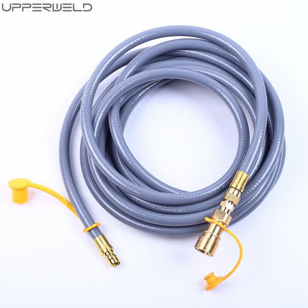 10/12/24 Feet Natural Gas Hose with Quick Connect Fittings and WELDING Hose in Silvery
