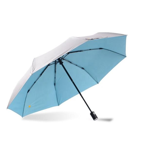 Quality Silver Coating UPF50+ Three Folding Umbrella 105cm for sale