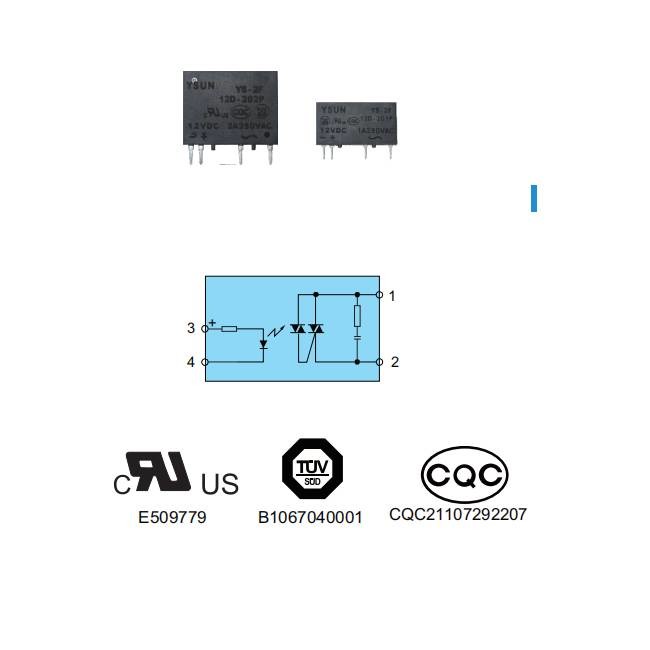 Non-Zero Cross Solid State Relay 2A 12V Single Phase SSR For CNC Robot YS-2F12D-202P