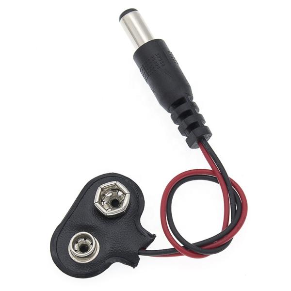 9V Battery Snap Clip Connector To DC Male 5.5 2.1mm Jack Plug Power Cable for battery holders