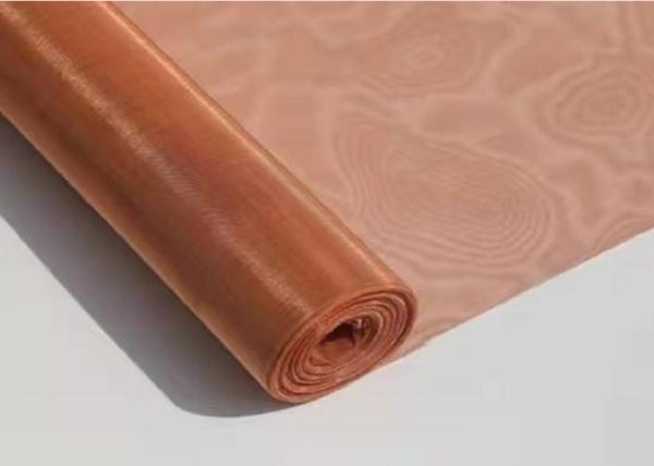 Quality 99.8% 100 Mesh Copper Wire Mesh / Fabric 1m Width Non Magnetic for sale