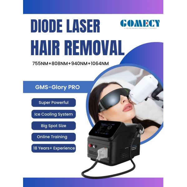 GOMECY 4 Wavelengths Ice Laser Pigmentation Removal Machine 808nm 1064nm 980nm For Salon
