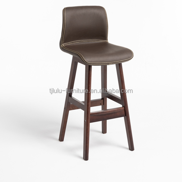 Mail Packing Villia High Chair Bar Counter Chair with Fabric Stylish and Solid Wood