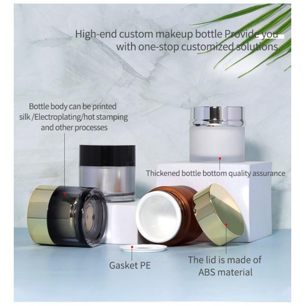 Industrial Cosmetic Luxury Black White Acrylic Plastic Double Wall Natural Body Scrub Container 50g 30g Jars With Lids