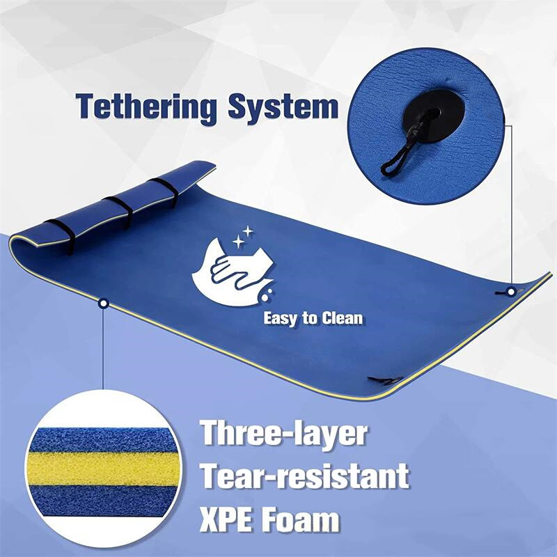 Large Size 3 Layer Tear Resistant XPE Foam Swim Float Island Pad Outdoor Floating Water Mat for Beach Lake Ocean Pool