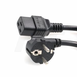 China 3 Pin Power Cord Right Angle Euro Schuko Male to IEC320 C19 Female 16A 250V 6ft on sale