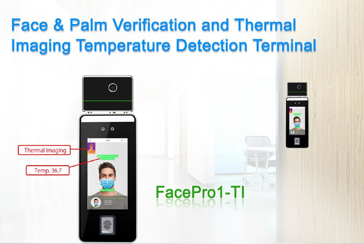 5 inch screen AI Face Recognition Attendance Machine With Temperature Detector