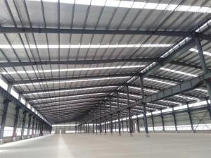 China Modular Welded H Section Prefab Steel Structure Workshop With Crane Beam on sale