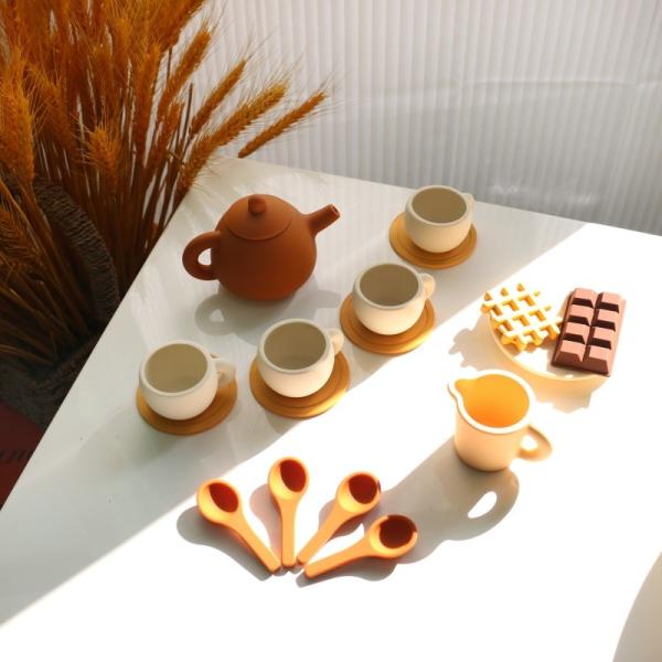 Quality CE Safety Standard Baby Silicone Toys With Silicone Toy With Teapot Set 17PCS for sale