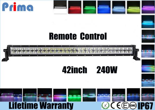 Quality IP67 42 Inch 240w Led Light Bar , RGB Led Halo Light Bar With Remote Control for sale