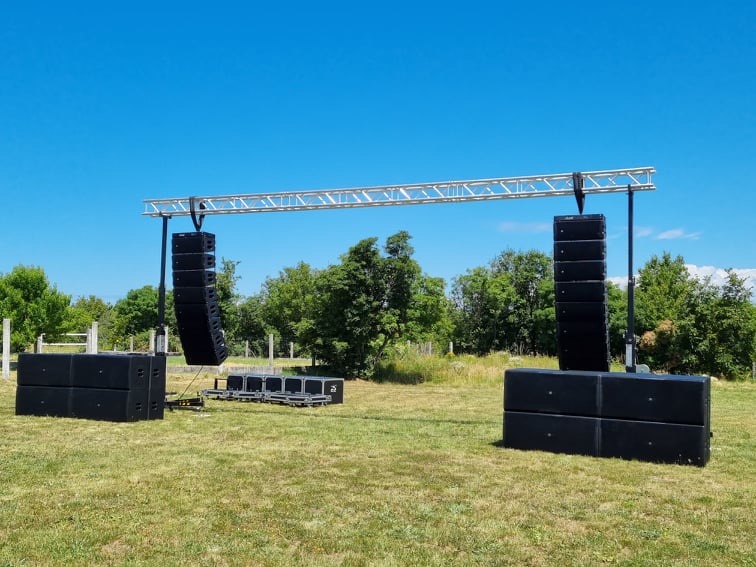 ARE AUDIO passive dual 10 inch outdoor line array speaker subwoofer system for cabaret party