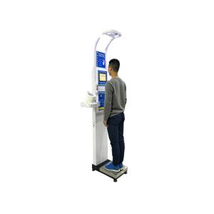 China bmi coin body height weight fat scale machine ,with blood pressure machine, height weighing scale with printer on sale