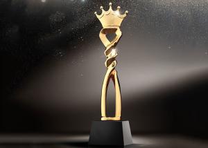 Buy cheap 32cm Height Polyresin Trophy With Crown On The Top Custom Size &amp; Color Available product