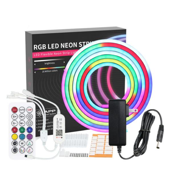 Quality RGBW 6x12mm Silicone Neon Strip Light 12V Controller Adapter 5m for sale
