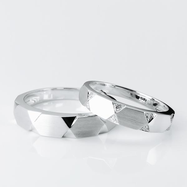 Quality Symmetrical Triangle Design Pairing Wedding Band With Engagement Ring for sale