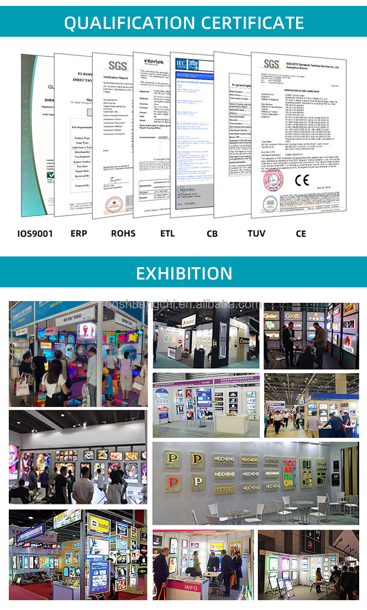 Wall Mount Installation A1 A2 A3 A4 LED Light Box for Illuminated Advertising Display