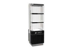 Ebony Veneered MDF showcase with three shelves and LED Down Lightings