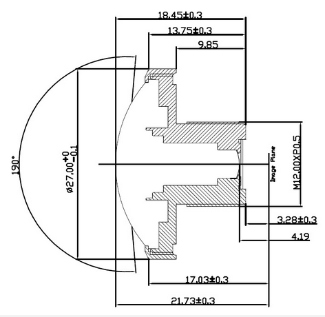 1.05mm VR 360 panoramic lens, panoramic 190 Deg, MR-H6020
