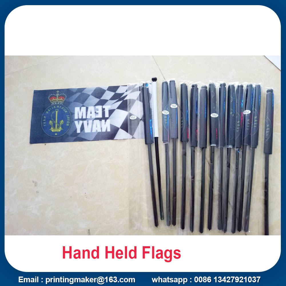 printed hand held flags