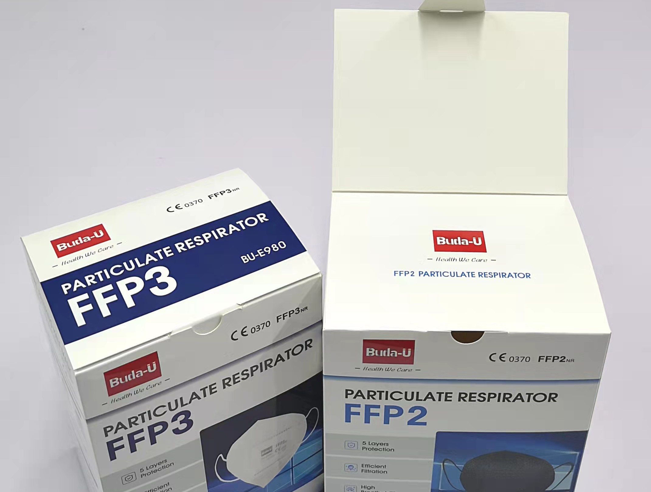 CE Mark Printing CE Respirator Mask FFP2 , FFP2 Protective Face Mask With CE 0370 , In China Export White List