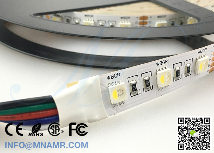 China Supplier 12 Volt 15W 5M/Reel LED Tape Lights RGB CW Under-cabinet Lighting