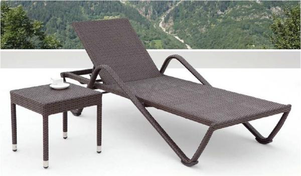 Quality rattan chaise lounger furniture -4016 for sale