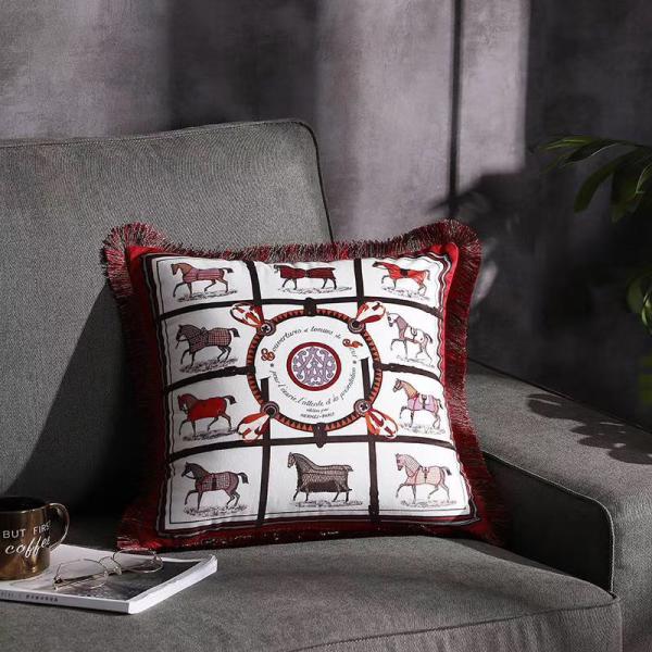 Tassel White Linen Tufted Cushion Cover Woven Couch Sofa Pillow