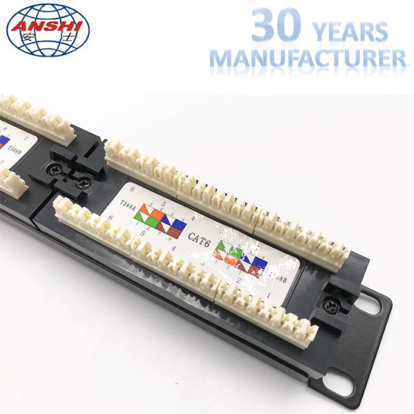 1U 10 Inch 12 Port CAT5E CAT6 UTP Rack Mount Patch Panel 110 IDC Type
