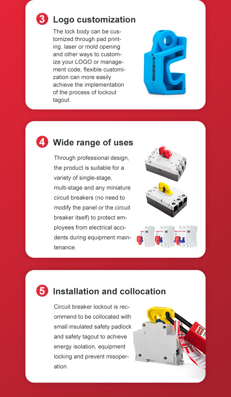Lockout Device BD-D05-1 handle width 7.7mm moulded case circuit breaker lockout ,BOSHI BRAND
