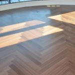 Multilayer Engineered Wood Flooring Oak Butterfly Joint Espresso Satin Wood