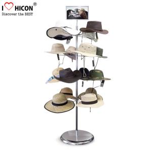 Buy cheap Free Standing Metal Hat Display Stand 7-Layer Rotating Cap Rack For Retail Store product