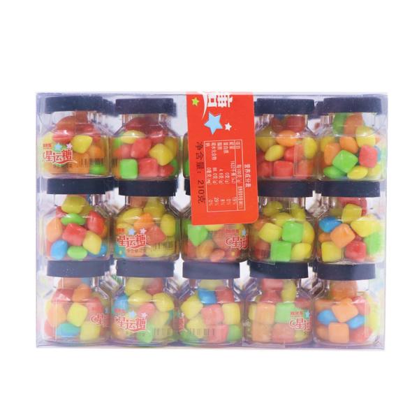 Quality Lucky Bubblegum Chewing Gum / Colorful Crispy Chewing Candy Packed In Jar for sale
