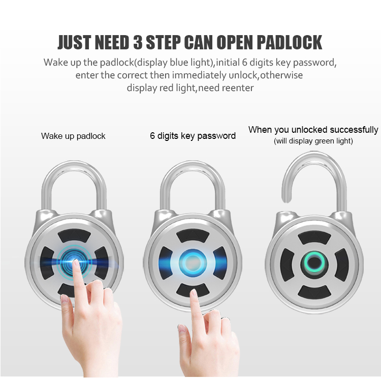 OEM Acceptable Led Light Display Keyless Smart Bluetooth Pad Lock
