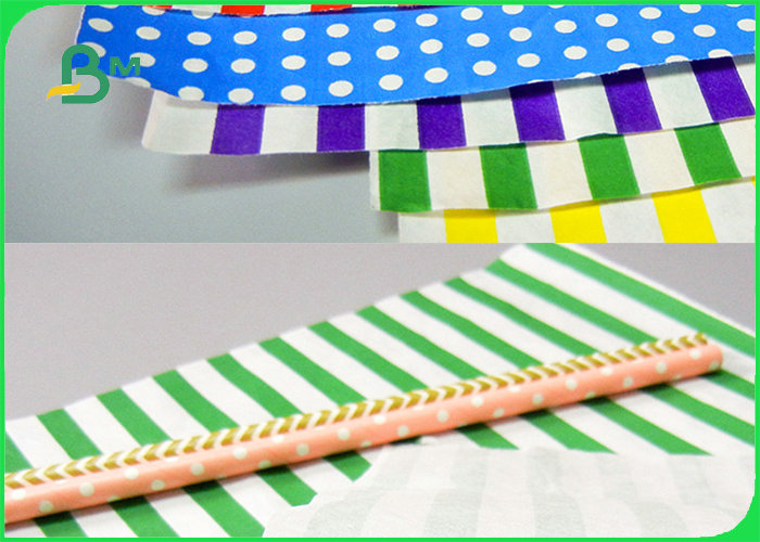 100% Compostable Disposable 60gsm Striped Straw Paper All Color Options For Bars