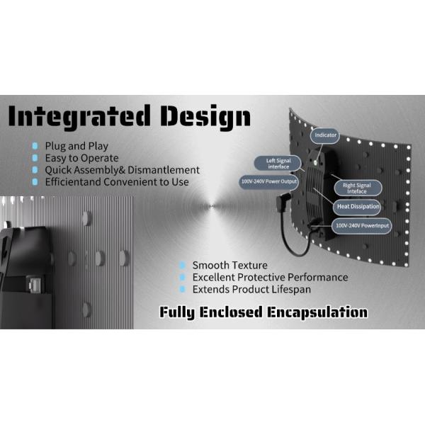 VerditerColor Indoor Flexible Screen Soft Led Module P2.5 480*320*5.8mm Wave Shaped Ultra Thin