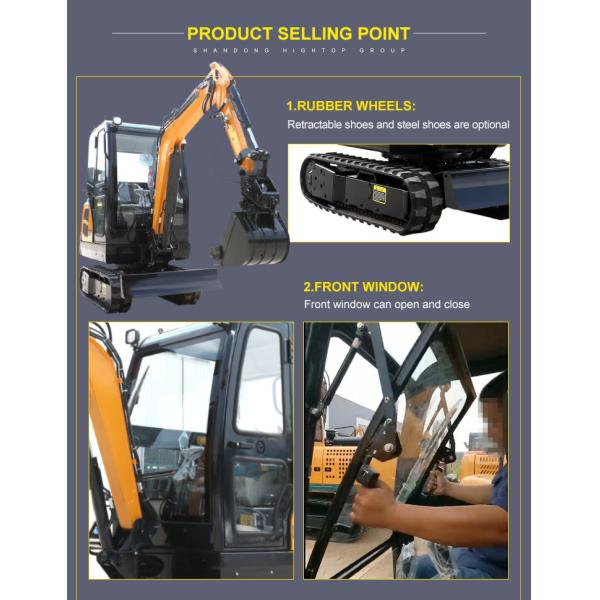 Boom Swing 2 Ton Mini Excavator Japan Engine Small Tracked Excavator