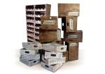 Several Color Wooden Crates With Handle , Custom Made Large Unfinished Wood Box