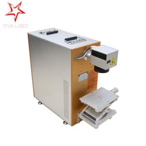 China IPG Auto Electrical Portable Laser Etching Machine For Plastic Yellow Color on sale