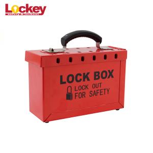 China Customized Metal Group Loto Box Portable Lock Out Tag Out Lock Box 12 Padlock Capacity on sale