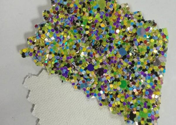 Quality Mixed Color Glitter Cotton Fabric Pu Glitter Leather Fabric For Lady Shoes for sale