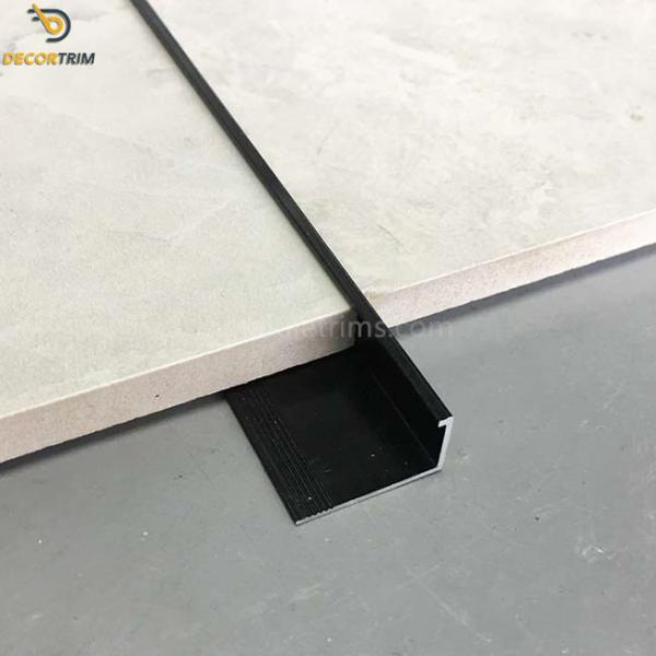 Quality Anodized Matt Black Aluminium Tile Trim Straight Edge Recycled Reusable for sale