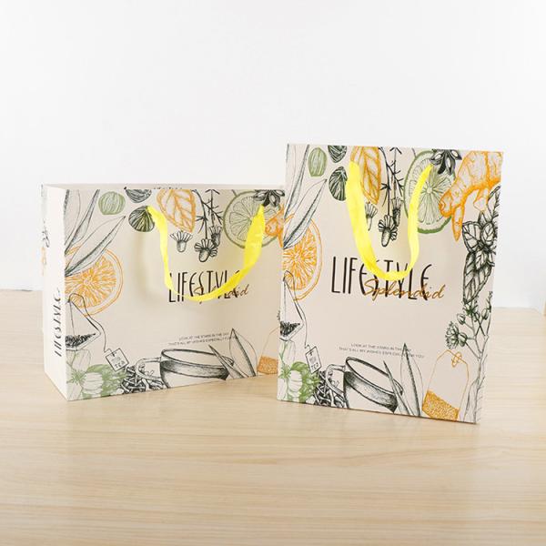 Stylish Retail Paper Shopping Bags Unique Printed For Gift Packing