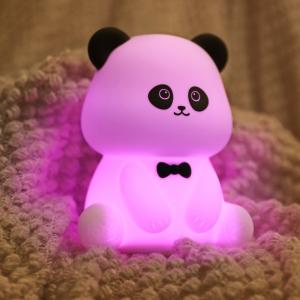 China Gentleman Panda Night Light Kneading And Relieving Stress Office Ornament Bedhead Companion Sleep LED Desk Lamp on sale