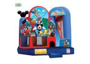 Double Inflatable Obstacle Course / Inflatable Bounce House Combo