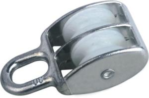 China DR-504Z Nylon Wheel Double Eye Pulley 25mm Fixed Pulley Block Small Rope Pulley on sale