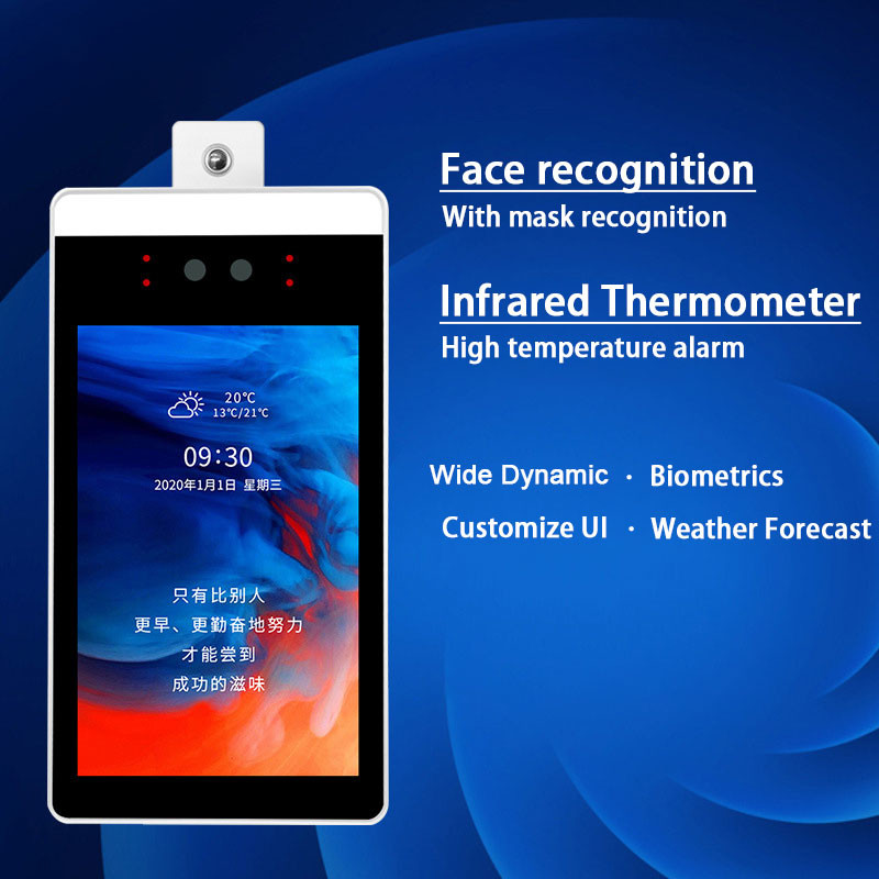 AI Face Recognition Camera Body Floor Standing Temperature Scanner