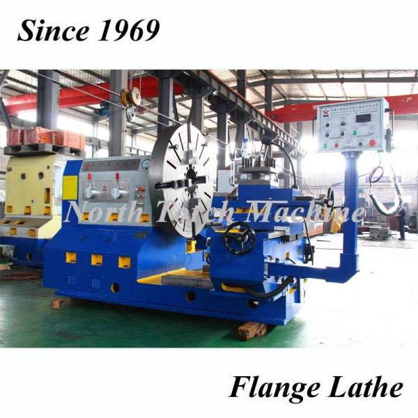 Turning Flange Lathe Flat Bed Engine Geared Floor Type With 1400 Mm Swing