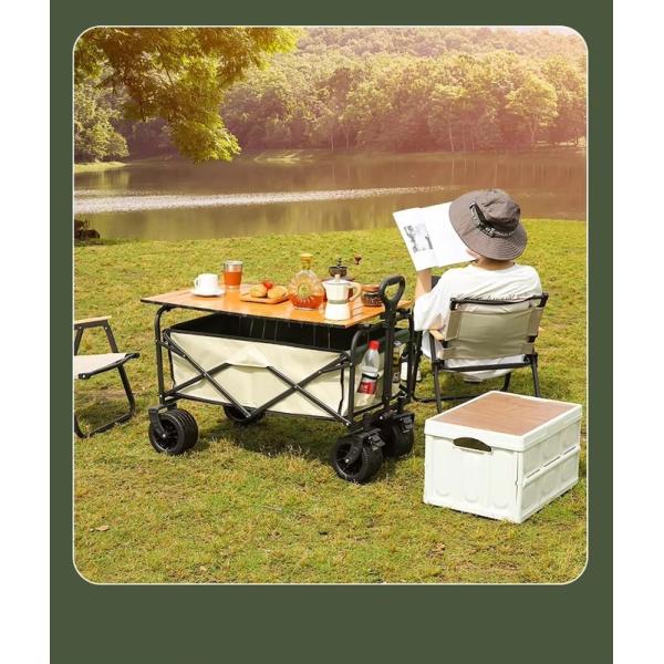 Logistics Machines Foldable Camping Cart with Four-Wheel Structure and Tear-Proof Fabric